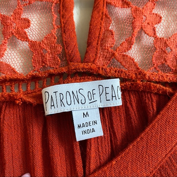 Patrons of peace orange Boho Bell Sleeve Blouse - Picture 7 of 7
